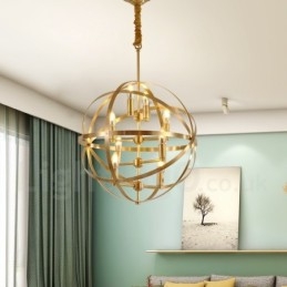 8-lichts retro rustieke luxe messing hanglamp kroonluchter