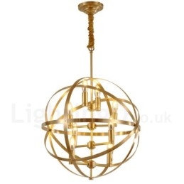 8-lichts retro rustieke luxe messing hanglamp kroonluchter