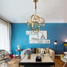 8-lichts retro rustieke luxe messing hanglamp kroonluchter
