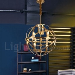 8-lichts retro rustieke luxe messing hanglamp kroonluchter