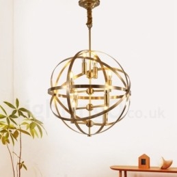 8-lichts retro rustieke luxe messing hanglamp kroonluchter
