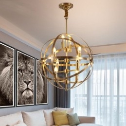 8-lichts retro rustieke luxe messing hanglamp kroonluchter