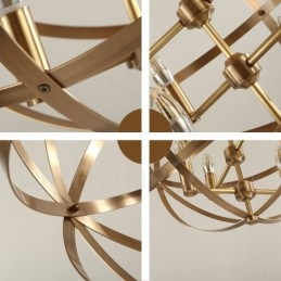 8-lichts retro rustieke luxe messing hanglamp kroonluchter