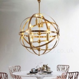 8-lichts retro rustieke luxe messing hanglamp kroonluchter