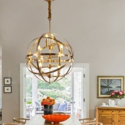 8-lichts retro rustieke luxe messing hanglamp kroonluchter