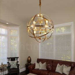 8-lichts retro rustieke luxe messing hanglamp kroonluchter