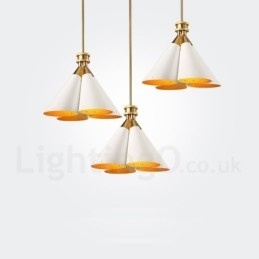 4-lichts retro rustieke luxe aluminiumlegering hanglamp kroonluchter met aluminiumlegering kap