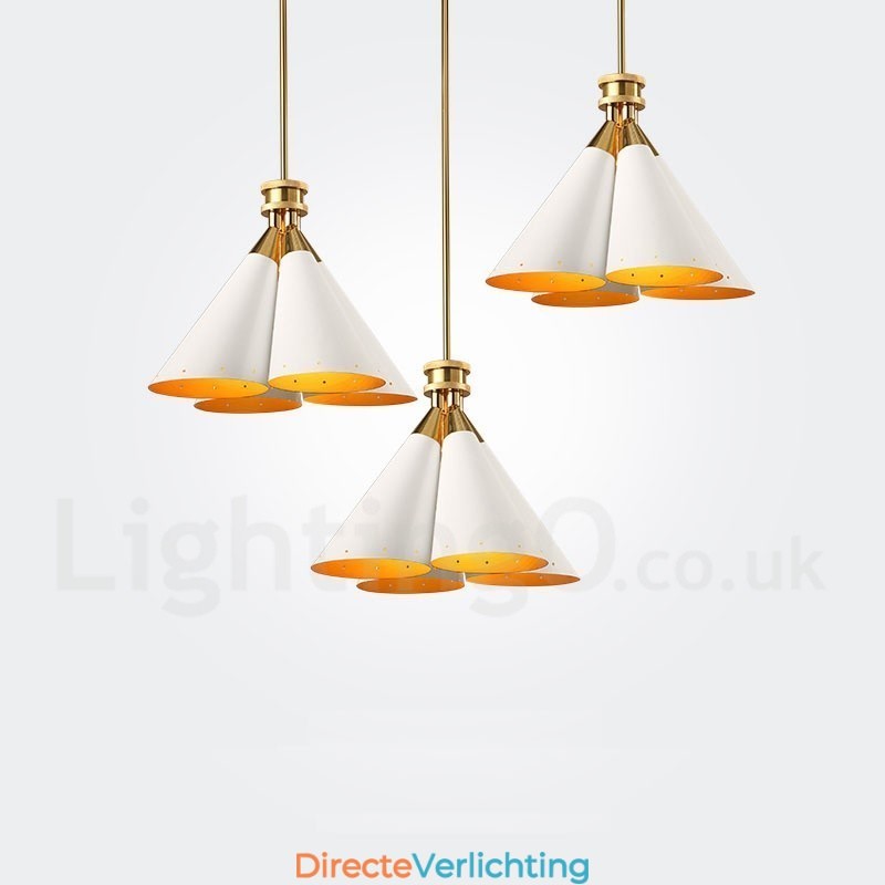 4-lichts retro rustieke luxe aluminiumlegering hanglamp kroonluchter met aluminiumlegering kap