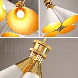 4-lichts retro rustieke luxe aluminiumlegering hanglamp kroonluchter met aluminiumlegering kap