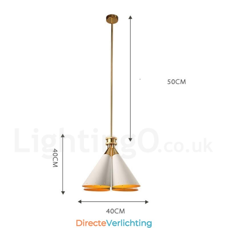 4-lichts retro rustieke luxe aluminiumlegering hanglamp kroonluchter met aluminiumlegering kap