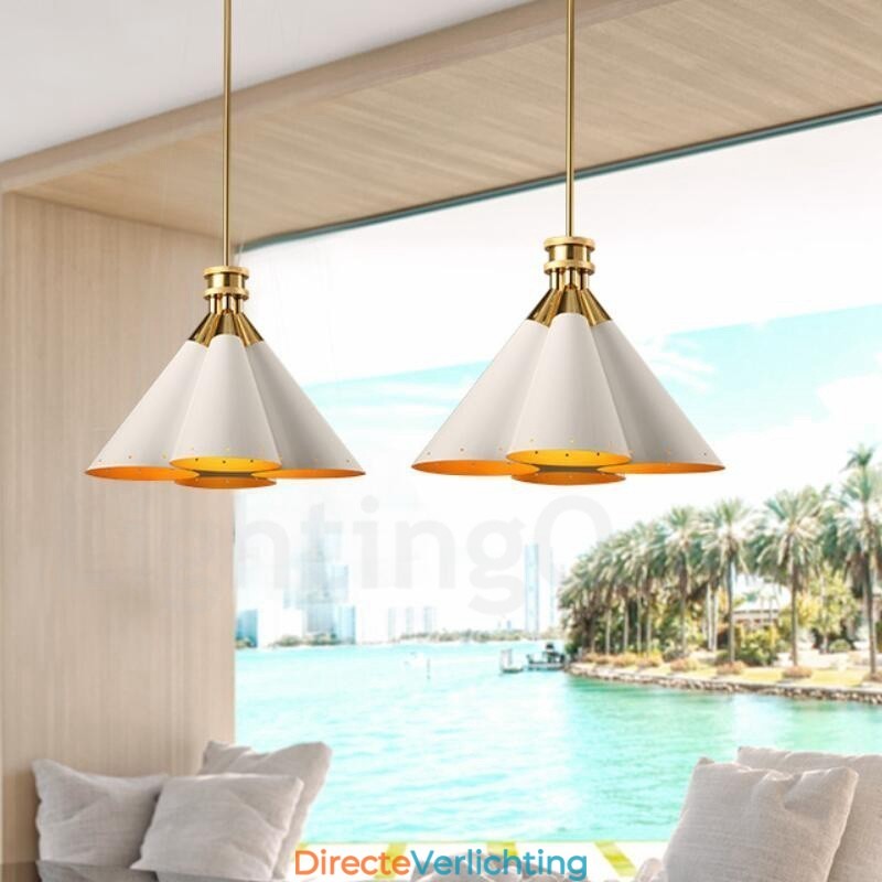 4-lichts retro rustieke luxe aluminiumlegering hanglamp kroonluchter met aluminiumlegering kap