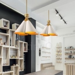 4-lichts retro rustieke luxe aluminiumlegering hanglamp kroonluchter met aluminiumlegering kap