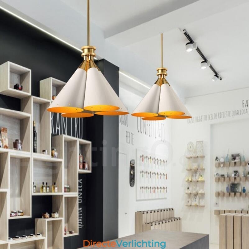 4-lichts retro rustieke luxe aluminiumlegering hanglamp kroonluchter met aluminiumlegering kap