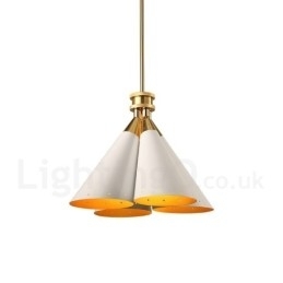 4-lichts retro rustieke luxe aluminiumlegering hanglamp kroonluchter met aluminiumlegering kap