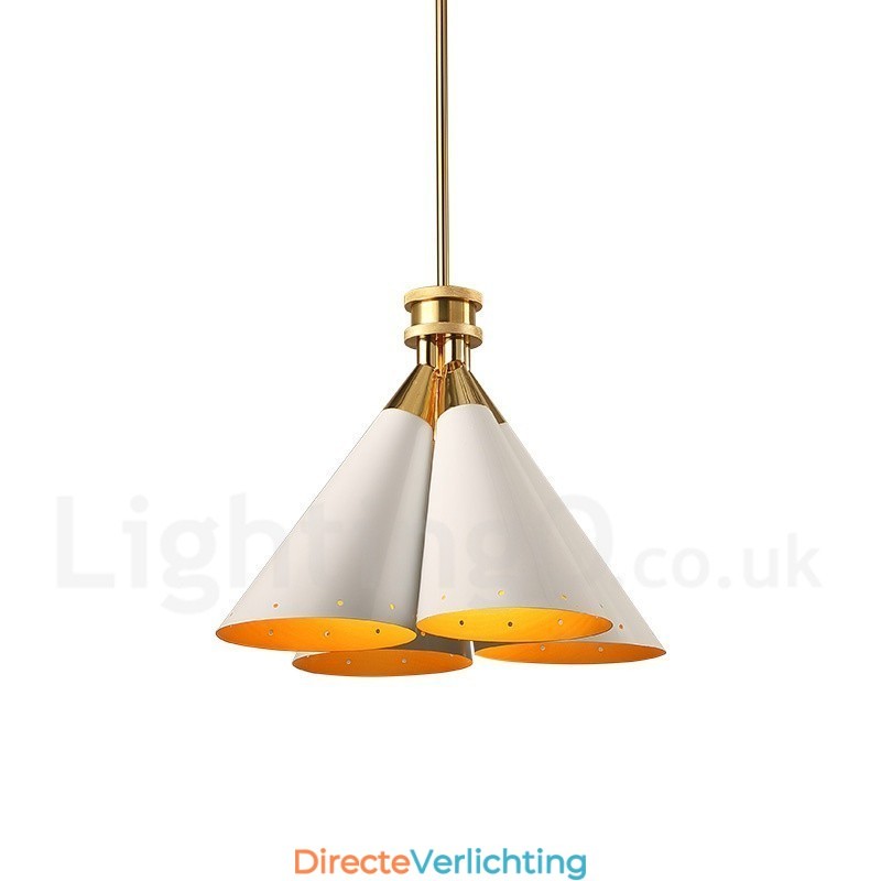 4-lichts retro rustieke luxe aluminiumlegering hanglamp kroonluchter met aluminiumlegering kap
