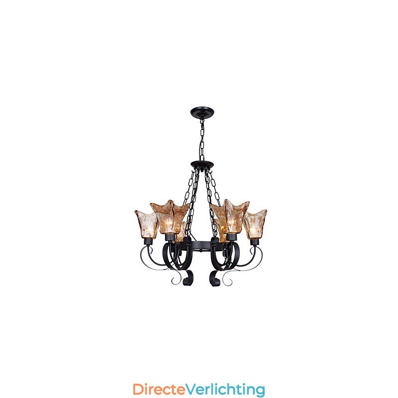 Kroonluchter 6 lampen Glas Traditioneel Klassiek Vintage