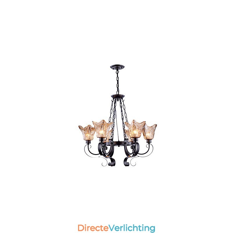 Kroonluchter 6 lampen Glas Traditioneel Klassiek Vintage