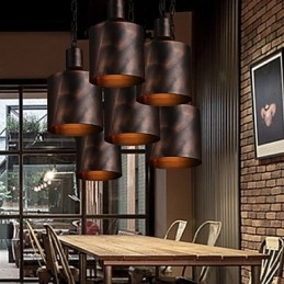 Kroonluchter Rustieke Lodge Drum Metalen Hanglamp