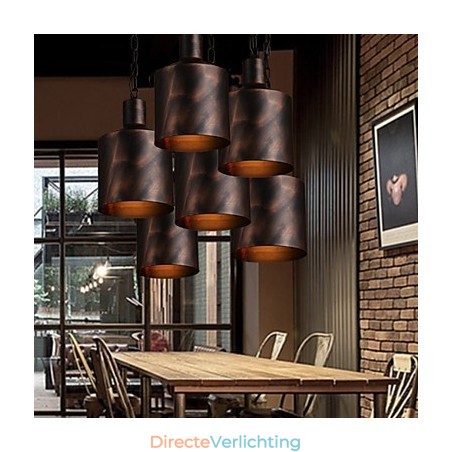 Kroonluchter Rustieke Lodge Drum Metalen Hanglamp Kroonluchter Rustieke Lodge Drum Metalen Hanglamp
