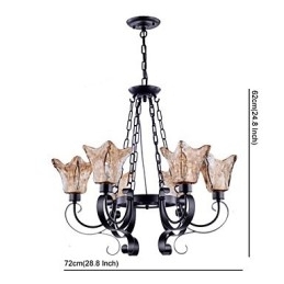 Kroonluchter 6 lampen Glas Traditioneel Klassiek Vintage