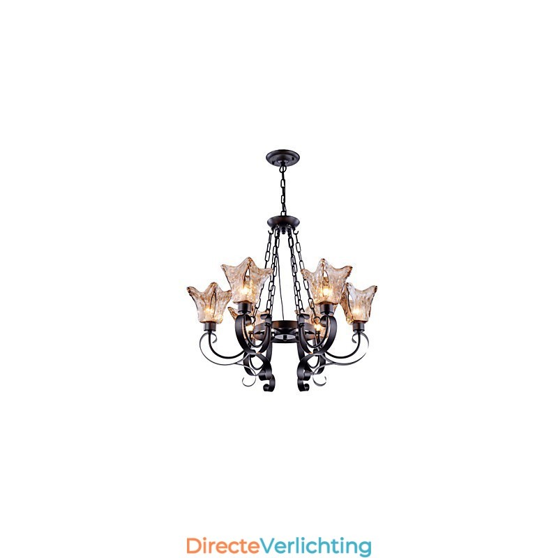 Kroonluchter 6 lampen Glas Traditioneel Klassiek Vintage