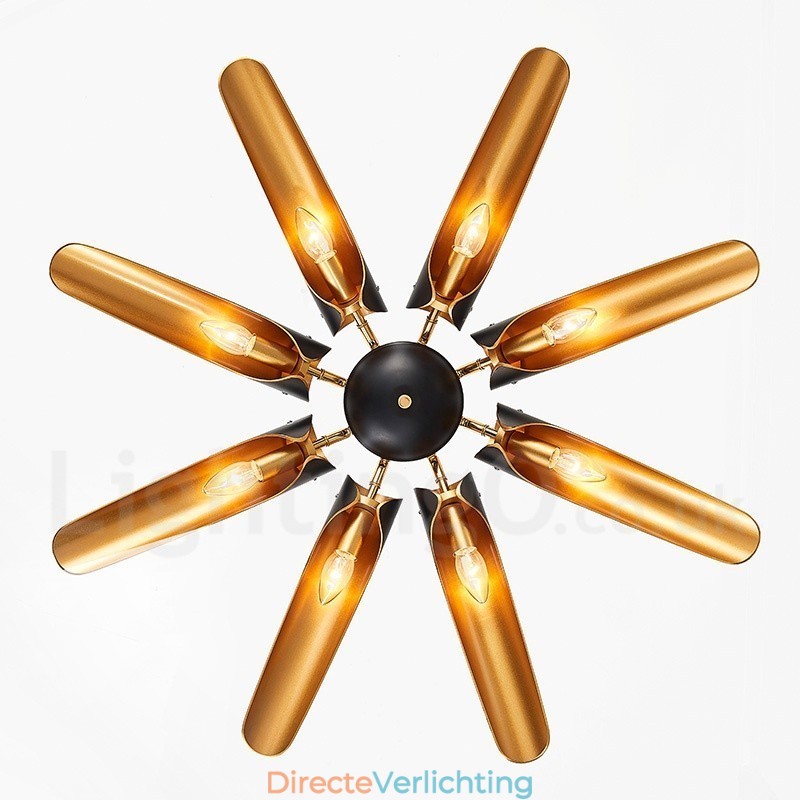 8-lichts retro rustieke luxe aluminiumlegering hanglamp kroonluchter met aluminiumlegering kap
