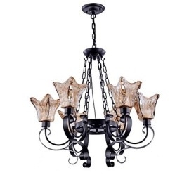 Kroonluchter 6 lampen Glas Traditioneel Klassiek Vintage