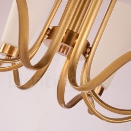 8-lichts retro rustieke luxe messing hanglamp kroonluchter met glazen kap