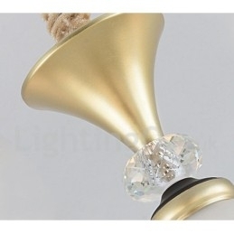 3-lichts retro rustieke luxe kristallen hanglamp kroonluchter met glazen kap