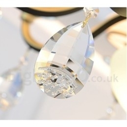 3-lichts retro rustieke luxe kristallen hanglamp kroonluchter met glazen kap