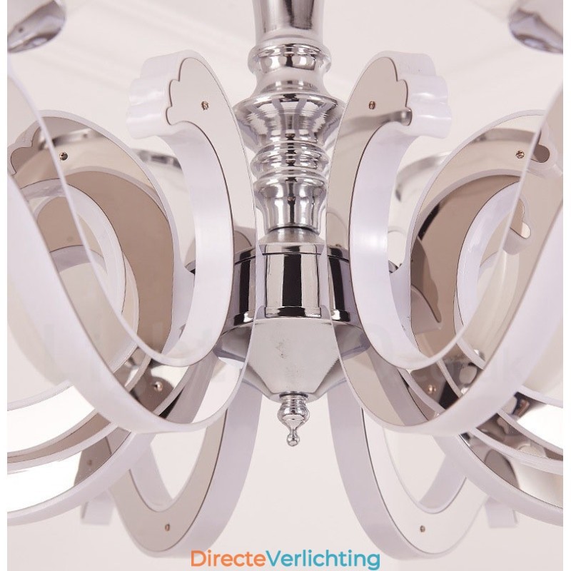 6-lichts moderne, eigentijdse luxe hanglamp kroonluchter met glazen kap