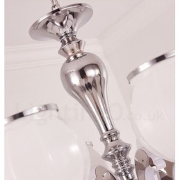 6-lichts moderne, eigentijdse luxe hanglamp kroonluchter met glazen kap