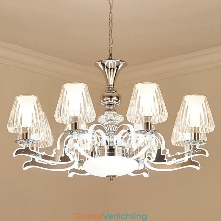 Retro Rustieke Luxe Kristallen Hanglamp Kroonluchter met Glazen Kap Retro Rustieke Luxe Kristallen Hanglamp Kroonluchter met Glazen Kap