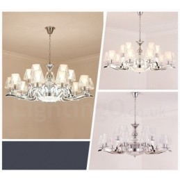 Retro Rustieke Luxe Kristallen Hanglamp Kroonluchter met Glazen Kap