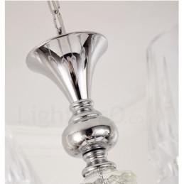 Retro Rustieke Luxe Kristallen Hanglamp Kroonluchter met Glazen Kap