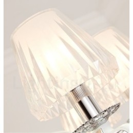 Retro Rustieke Luxe Kristallen Hanglamp Kroonluchter met Glazen Kap