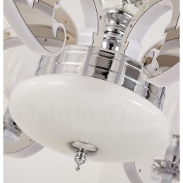 Retro Rustieke Luxe Kristallen Hanglamp Kroonluchter met Glazen Kap