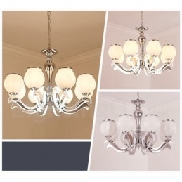 8-lichts moderne, eigentijdse luxe hanglamp kroonluchter met glazen kap