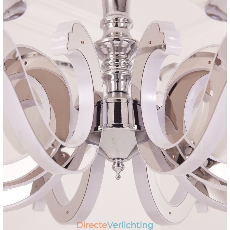 8-lichts moderne, eigentijdse luxe hanglamp kroonluchter met glazen kap