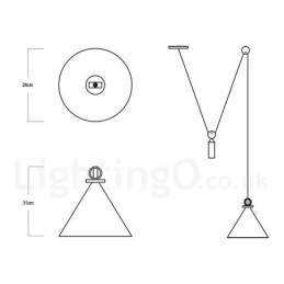 Puur koperen moderne eigentijdse Scandinavische stijl Rise and Fall hanglamp messing plafondlamp