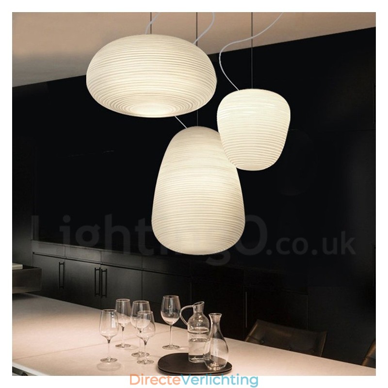 1 Lichts Moderne Hedendaagse Hanglamp Plafondlamp met Glazen Kap