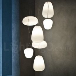 1 Lichts Moderne Hedendaagse Hanglamp Plafondlamp met Glazen Kap