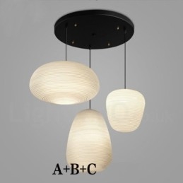 1 Lichts Moderne Hedendaagse Hanglamp Plafondlamp met Glazen Kap