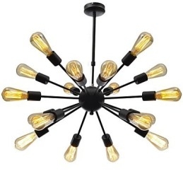 Minimalistische radiale kroonluchter met 18 lampen in Noord-Amerikaanse stijl
