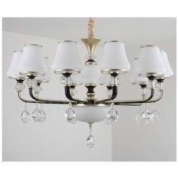 Moderne, eigentijdse retro luxe kristallen hanglamp kroonluchter met glazen kap