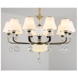 Moderne, eigentijdse retro luxe kristallen hanglamp kroonluchter met glazen kap