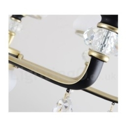 Moderne, eigentijdse retro luxe kristallen hanglamp kroonluchter met glazen kap