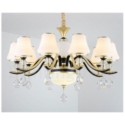 Moderne, eigentijdse retro luxe kristallen hanglamp kroonluchter met glazen kap