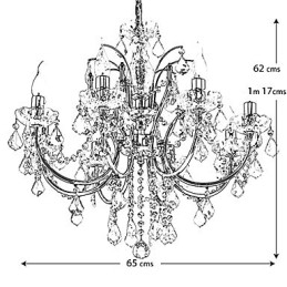 Elegante kristallen kroonluchter met 8 lampen