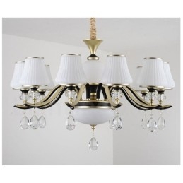 Moderne, eigentijdse retro luxe kristallen hanglamp kroonluchter met glazen kap